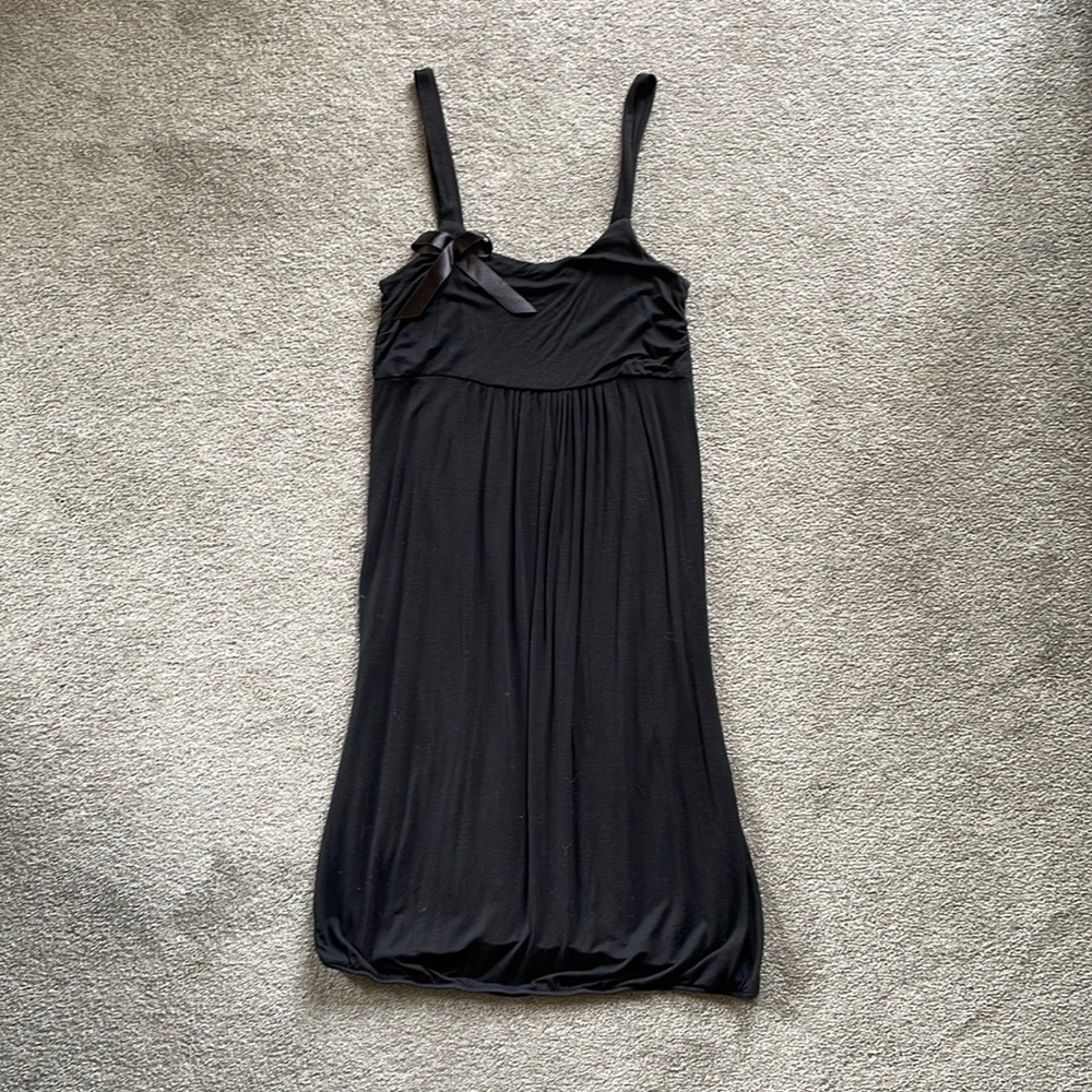 Casual Black Dress with cute bow
